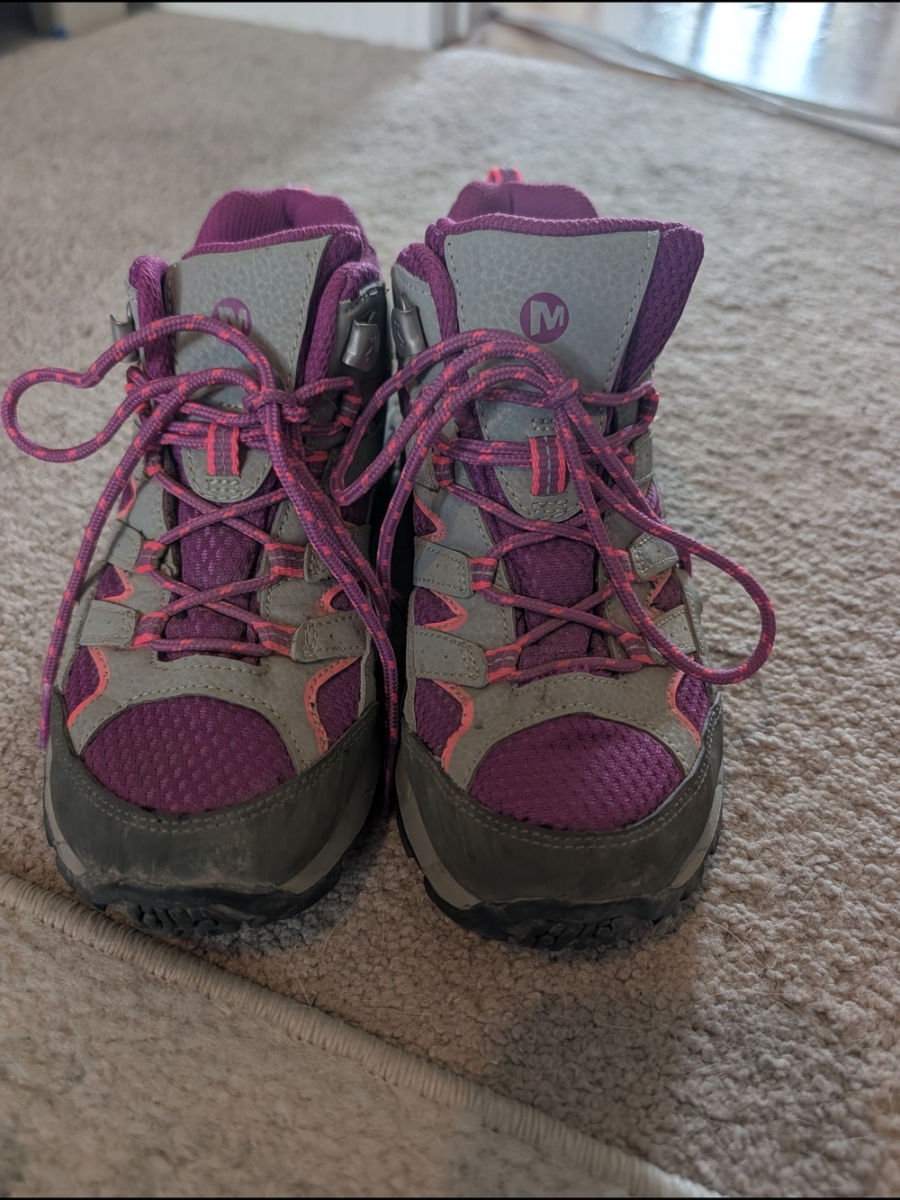 Kids Purple and Gray Hiking Shoes